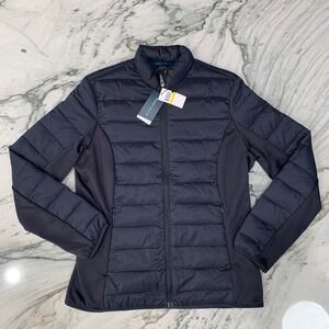 Perry Ellis Women's Synthetic Down Puffer Jacket M‎ Medium Navy NWT Lightweight